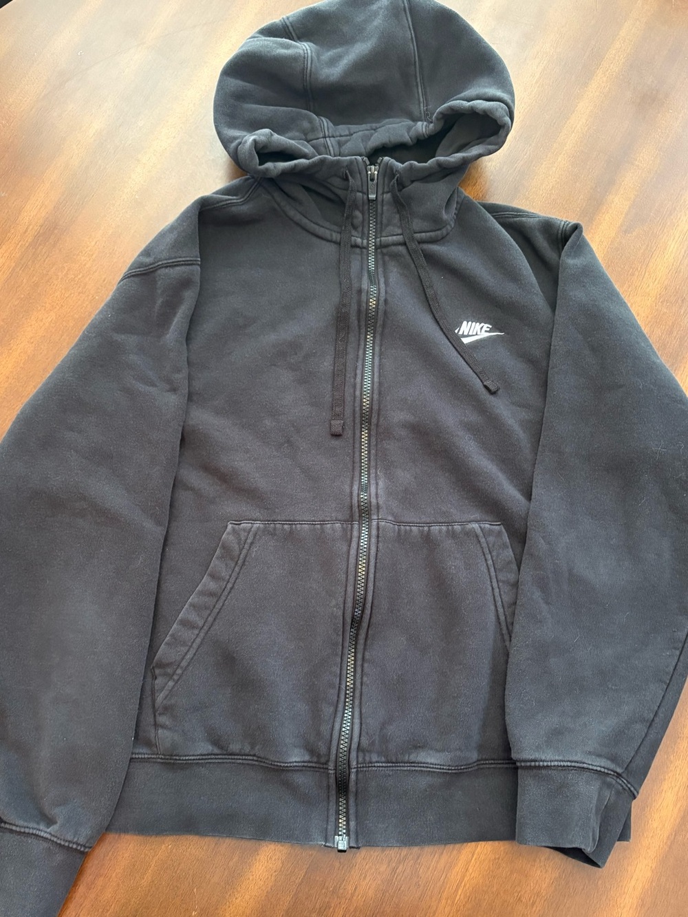 Nike Black Full-Zip Fleece Jacket with White Logo
